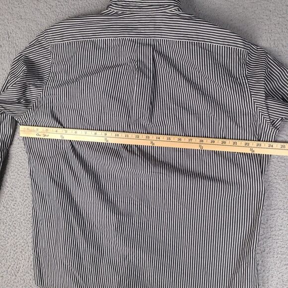 Vintage Ralph Lauren Dress Shirt Mens 16 34/35 Black White Striped Classic Fit‎ - Picture 12 of 16